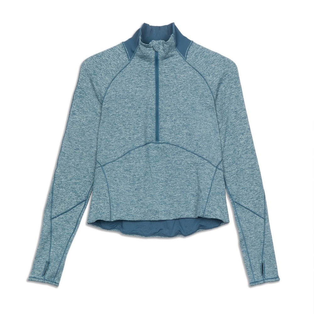 Lululemon blue always alert half zip running sweater size 8